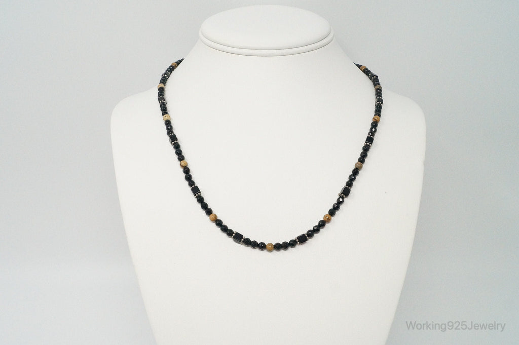 Designer SAJEN Black Onyx Jasper Beads Sterling Silver Necklace | Jewelry > Necklaces > Pendants | Wiccan Center