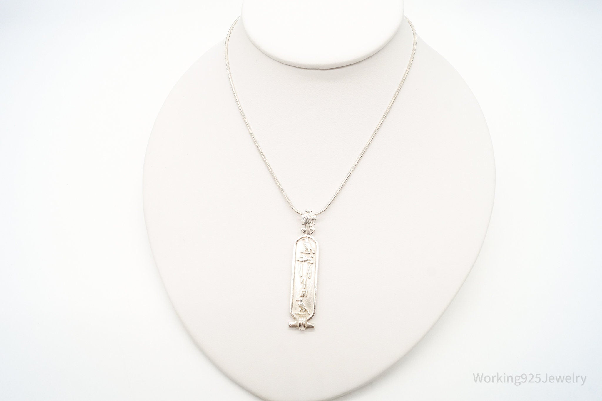 Vintage Large Egyptian Cartouche Sterling Silver Necklace | Jewelry > Necklaces > Pendants | Wiccan Center