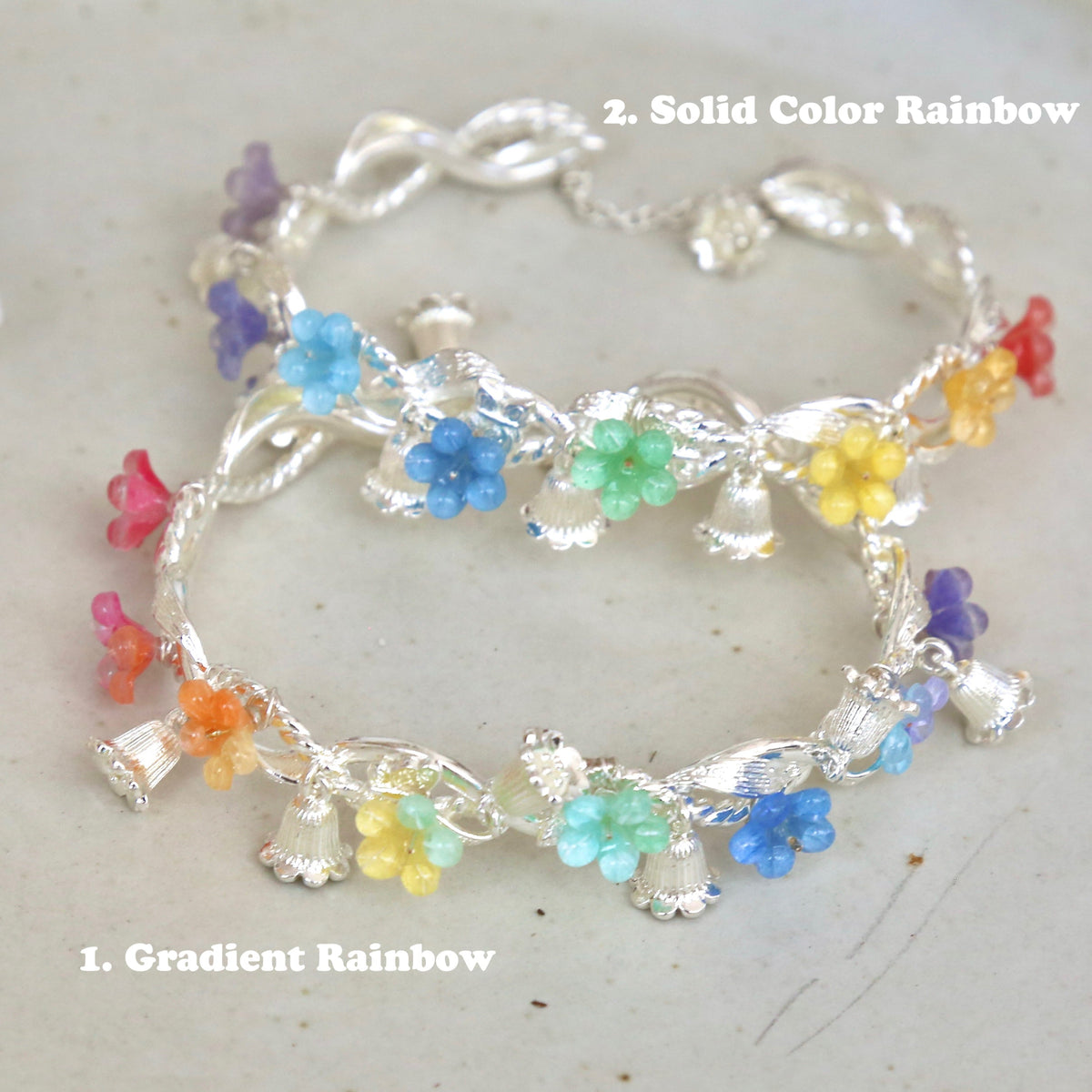 SALE - Everbloom Silver Flower Bangles