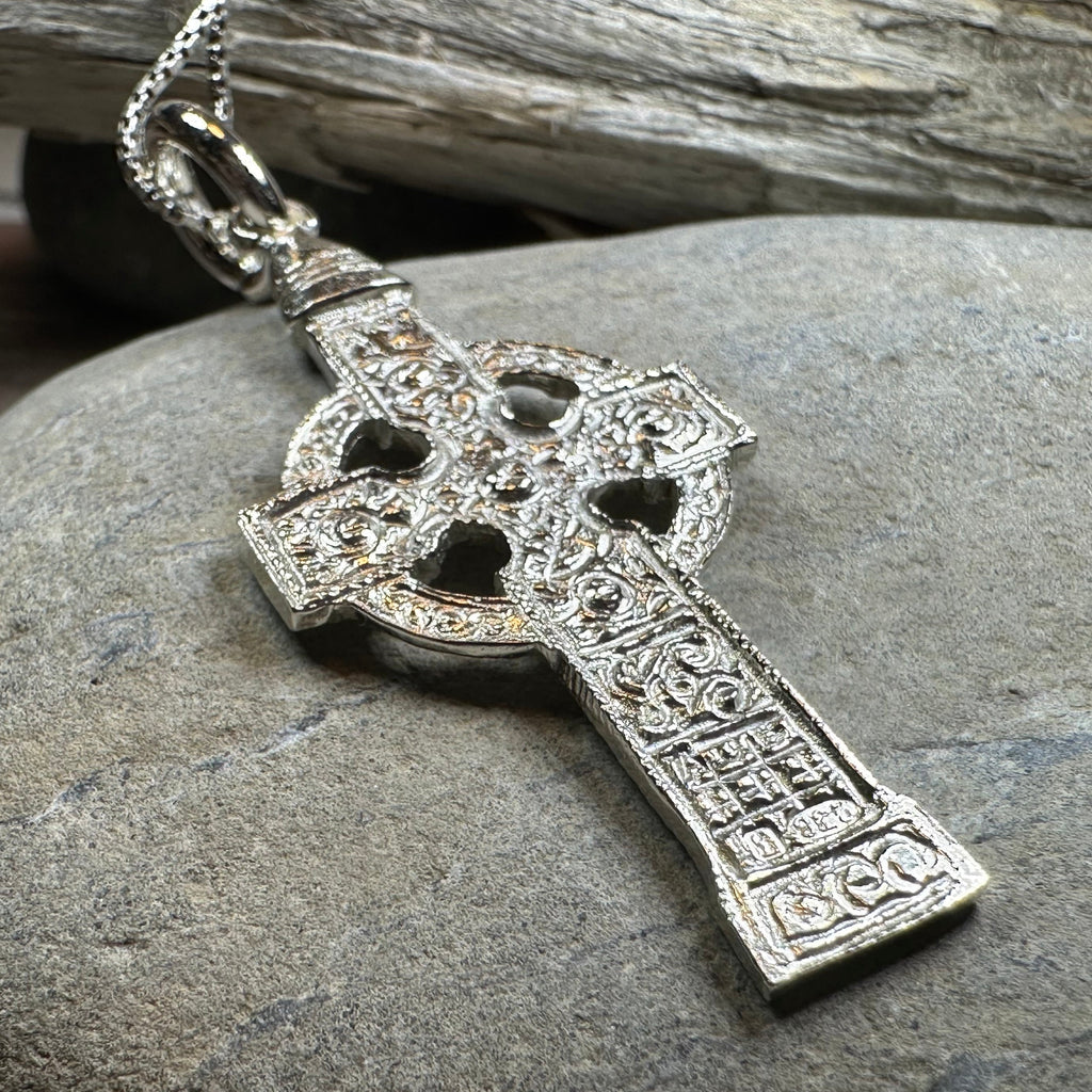 Artisan Irish Ahenny Cross Necklace - Made in Ireland | Pendant | Wiccan Center