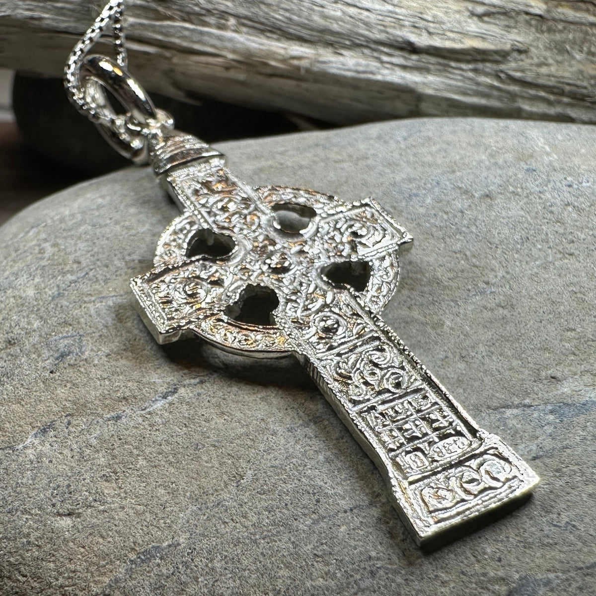 Artisan Irish Ahenny Cross Necklace - Made in Ireland | Pendant | Wiccan Center