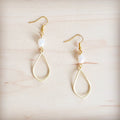Matte Gold and Freshwater Pearl Earrings Drop 200bt | Earrings | Wiccan Center