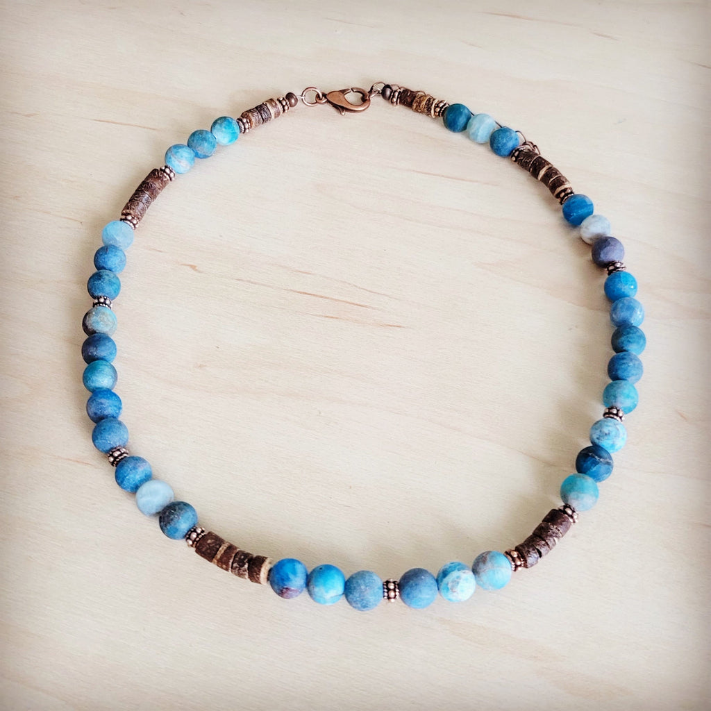 Genuine Frosted American Turquoise Boho Collar Necklace 263q | Necklace | Wiccan Center