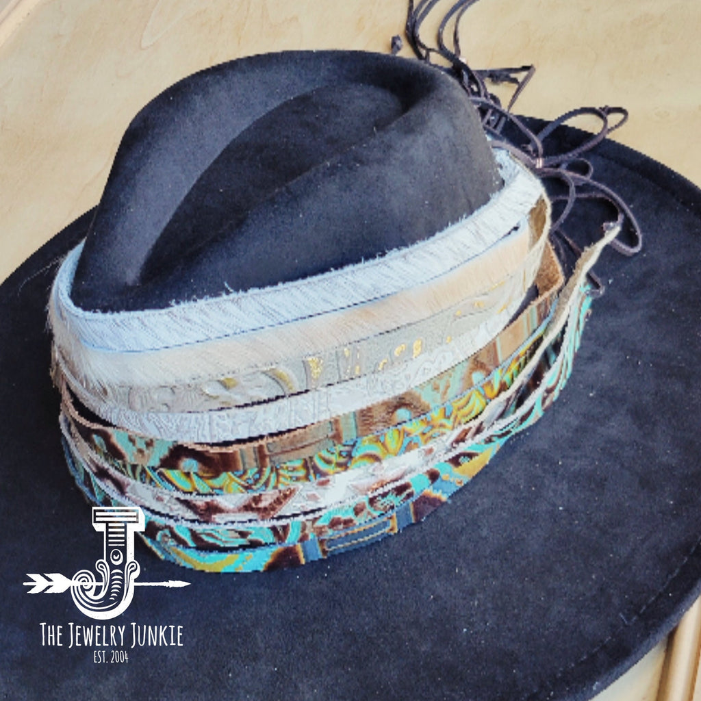 Gilded Cowboy  Embossed Leather Hat Band Only 950m