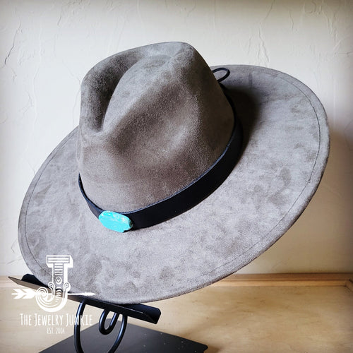 **Brown Cognac or Black Leather Hat Band Only w/ Turquoise Slab 950x | Hat Band | Wiccan Center