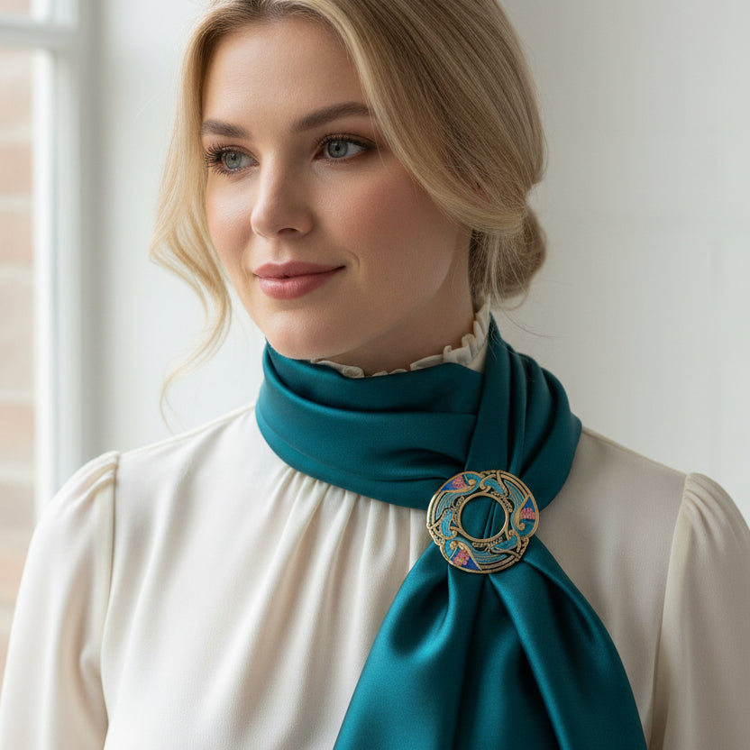 Enamel Celtic Birds Scarf Ring | Scarf Ring | Wiccan Center