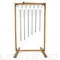 Set of 6 Sacred Solfeggio Tuned Healing Chimes with Wooden Stand
