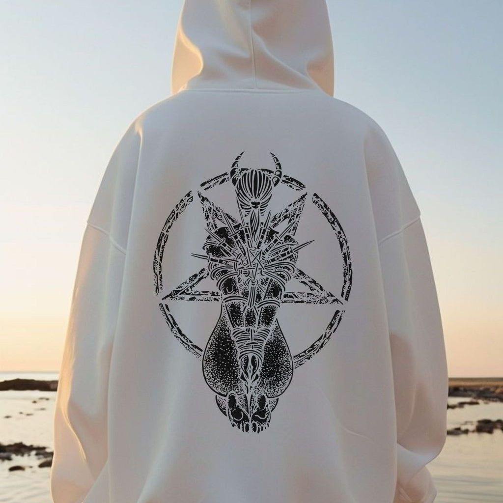 Goat Skull Pentagram Occult Hoodie – Gothic & Pagan Apparel, Mystical Pullover, Witchy Gift | Sweatshirt - Hoodie | Wiccan Center