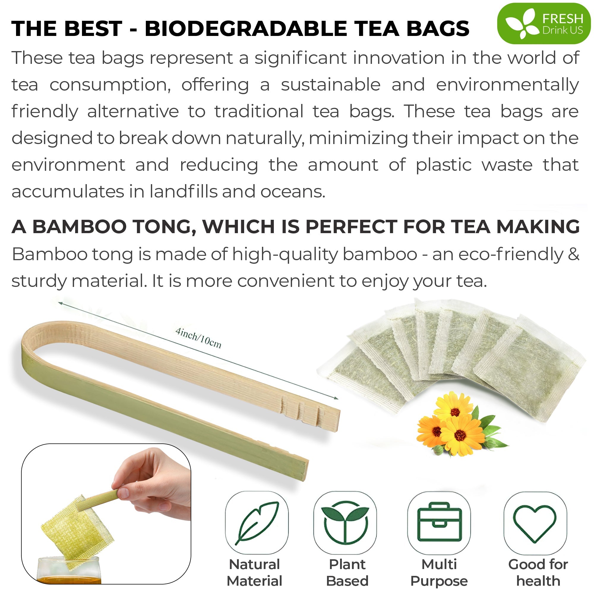 Moringa Leaf Tea Bags, 100% Natural & Pure from Moringa Leaves. Loose Leaf Moringa Herbal Tea. Moringa Leaf Tea. No Sugar, No Caffeine, No Gluten, Vegan | Tea | Wiccan Center