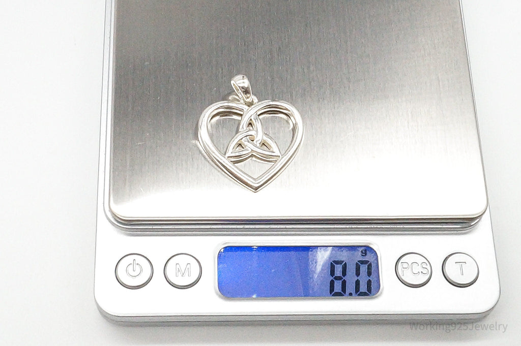 Vintage Large Ireland Celtic Heart Sterling Silver Pendant | Jewelry > Necklaces > Pendants | Wiccan Center