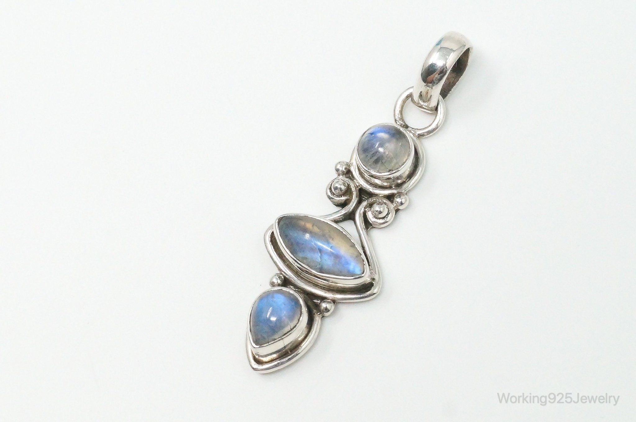 Large Vintage Moonstone Sterling Silver Necklace Pendant | Jewelry > Necklaces > Pendants | Wiccan Center