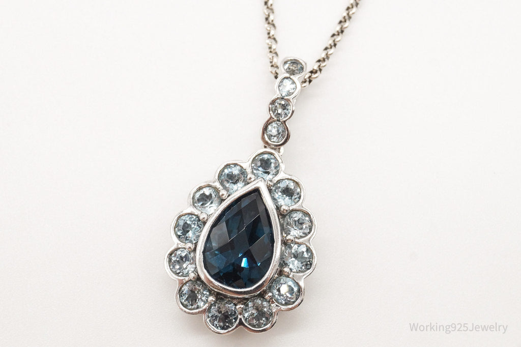 Vintage Blue Topaz Sterling Silver Necklace | Jewelry > Necklaces > Pendants | Wiccan Center