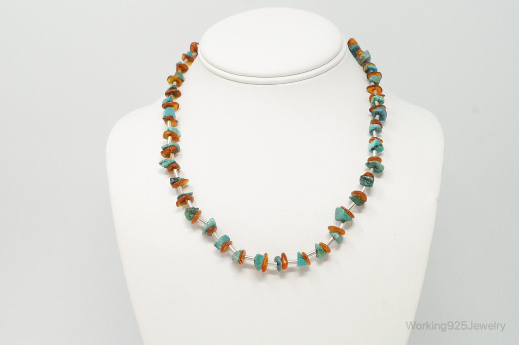 Designer Carolyn Pollack Relios Turquoise Amber Sterling Silver Necklace | Jewelry > Necklaces | Wiccan Center