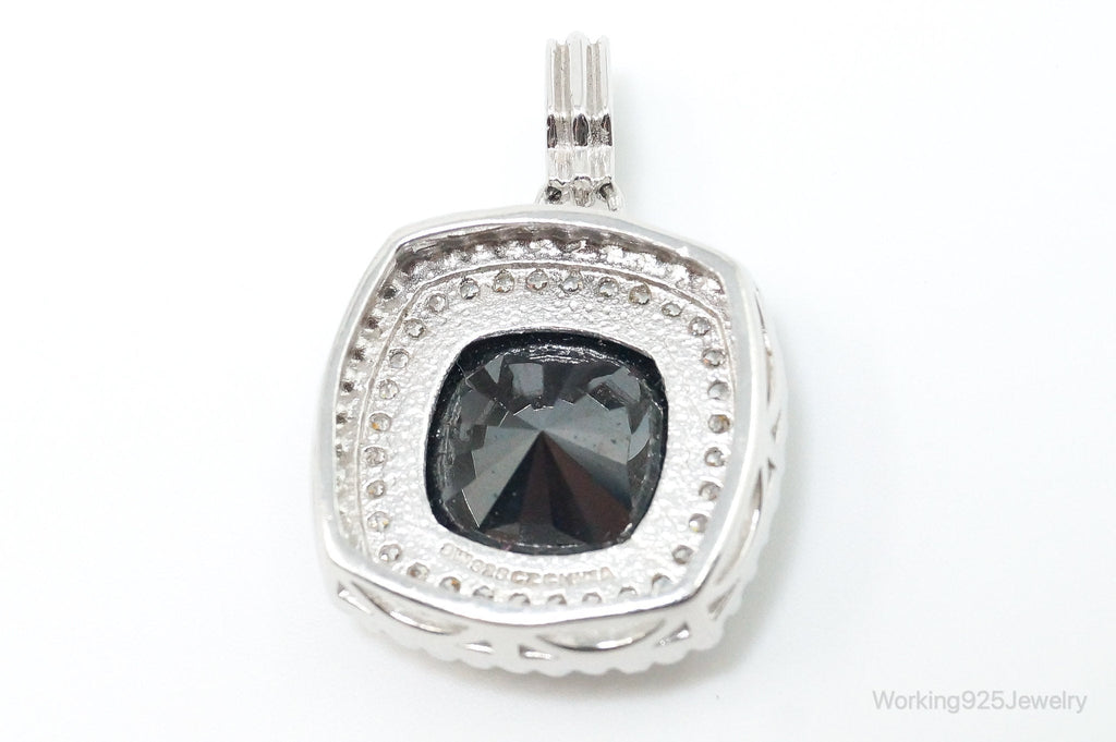 Vintage Designer Hematite Cubic Zirconia Sterling Silver Pendant | Jewelry > Necklaces > Pendants | Wiccan Center
