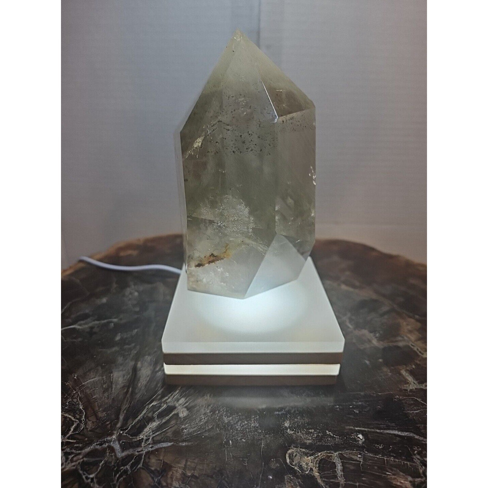 Green Ghost Phantom Quartz Crystal Obelisk — 2.7 lbs, Madagascar | CrystalCloud Company