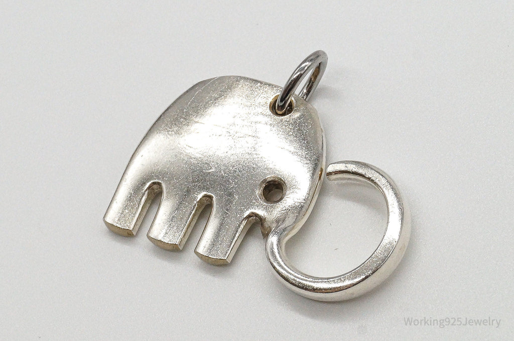 Vintage Elephant Shape Cut Sterling Silver Plated Fork Pendant | Jewelry > Necklaces > Pendants | Wiccan Center