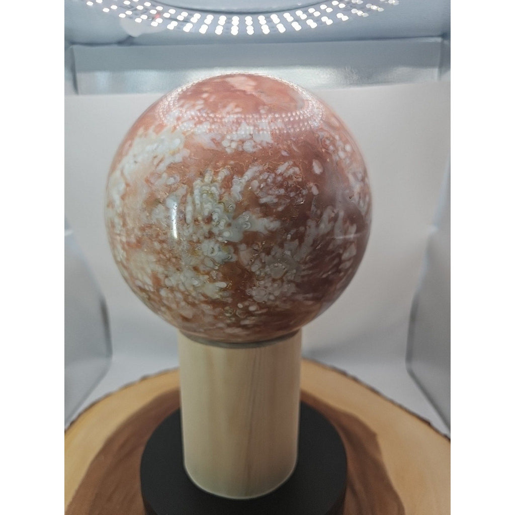 Natural Chocolate Agate Sphere - Grounding Madagascar Gem | 10.42LB | Crystal Spheres & Eggs | Wiccan Center
