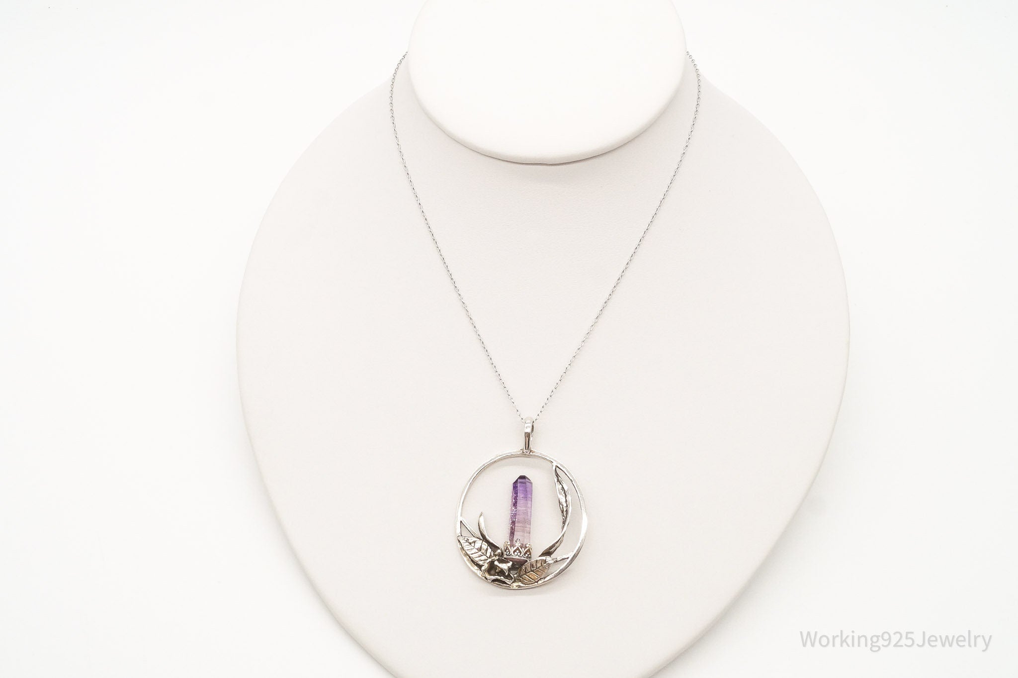 Vintage Amethyst Crystal Sterling Silver Necklace | Jewelry > Necklaces > Pendants | Wiccan Center