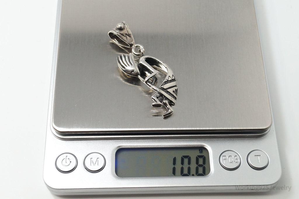 Large Vintage Native American Dancing Kokopelli Sterling Silver Pendant | Jewelry > Necklaces > Pendants | Wiccan Center