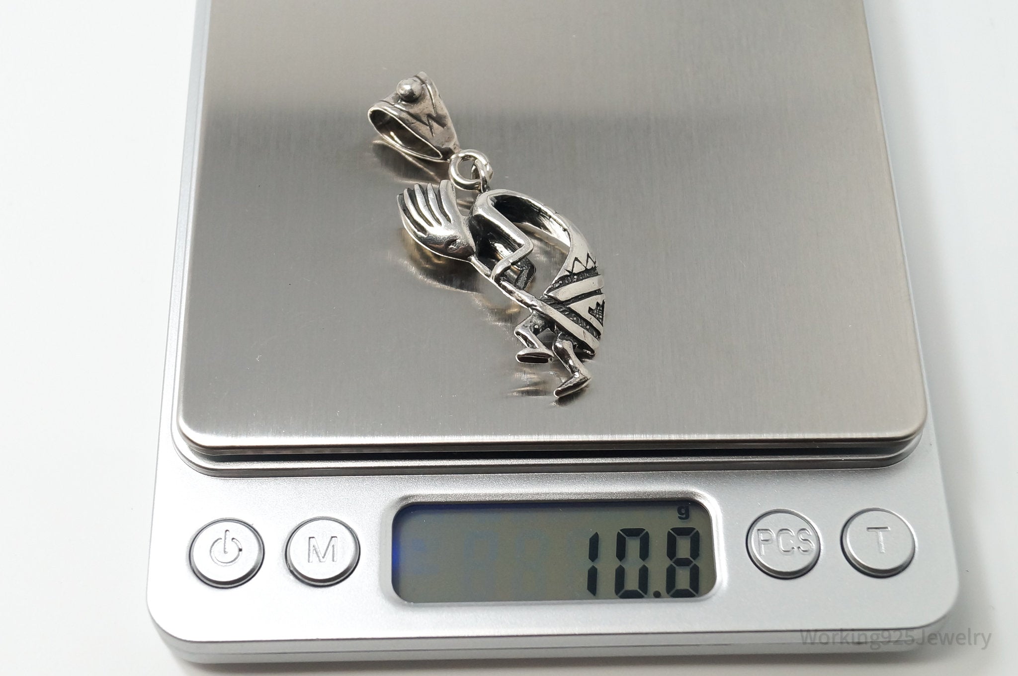 Large Vintage Native American Dancing Kokopelli Sterling Silver Pendant | Jewelry > Necklaces > Pendants | Wiccan Center