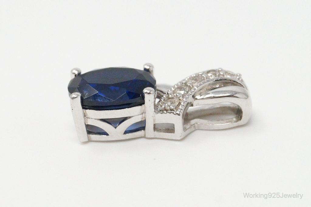 Designer SUN Sapphire Cubic Zirconia Sterling Silver Necklace Pendant | Jewelry > Necklaces > Pendants | Wiccan Center