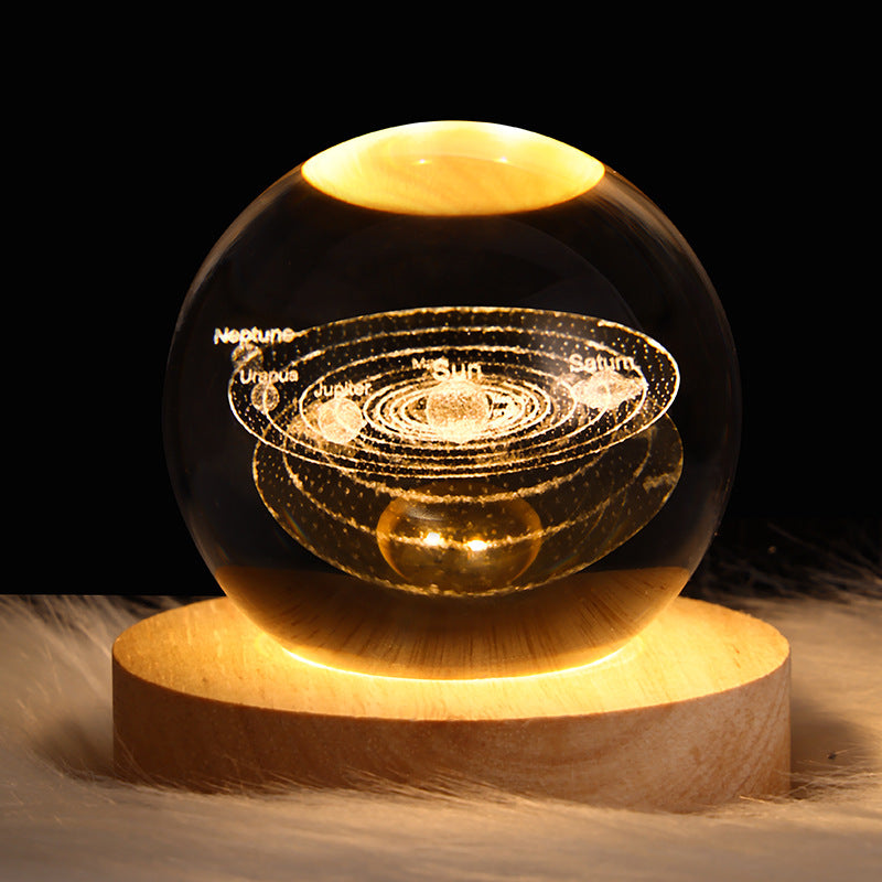 Luminous Starry Sky And Planets Moon Moon Crystal Ball Small Night Lamp Projection Ambience Light Creative Gift New Strange Gift | 0 | Wiccan Center