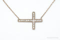 Vintage Cubic Zirconia Rose Gold Vermeil Sterling Silver Cross Necklace | Jewelry > Necklaces > Pendants | Wiccan Center