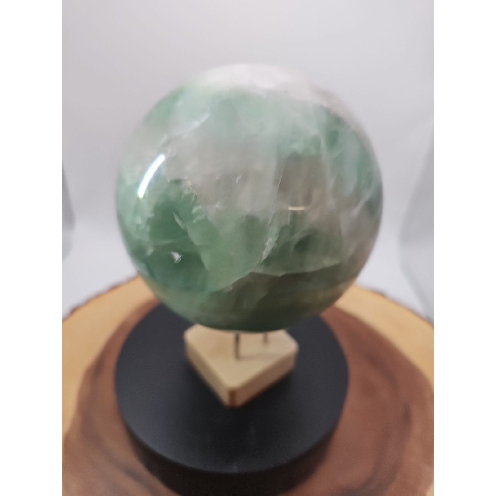 Large Natural Green Fluorite Quartz Crystal Sphere — 5.43 lbs, Madagascar | CrystalCloud Company | Crystal Spheres & Eggs | Wiccan Center