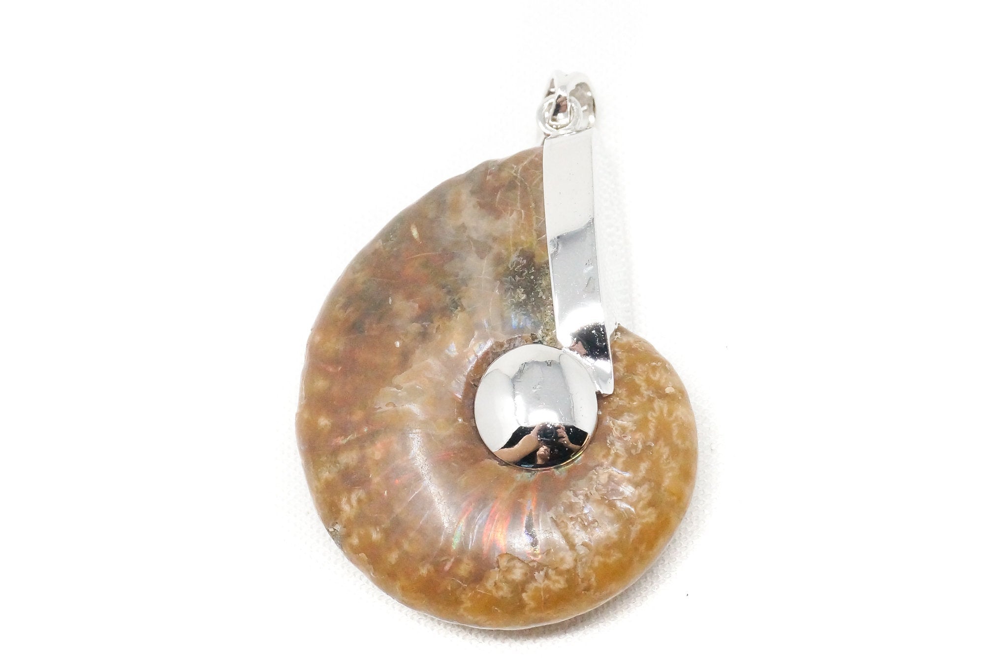 Vintage Nautilus Fossil Shell Sterling Silver Chunky Necklace Pendant | Jewelry > Necklaces > Pendants | Wiccan Center