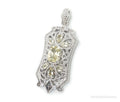 Vintage Art Deco Cubic Zirconia Peridot Sterling Silver Necklace Pendant | Jewelry > Necklaces > Pendants | Wiccan Center