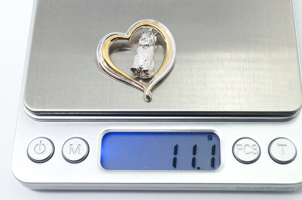 Designer BGE Gold Vermeil Schnauzer Heart Sterling Silver Pendant | Jewelry > Necklaces > Pendants | Wiccan Center