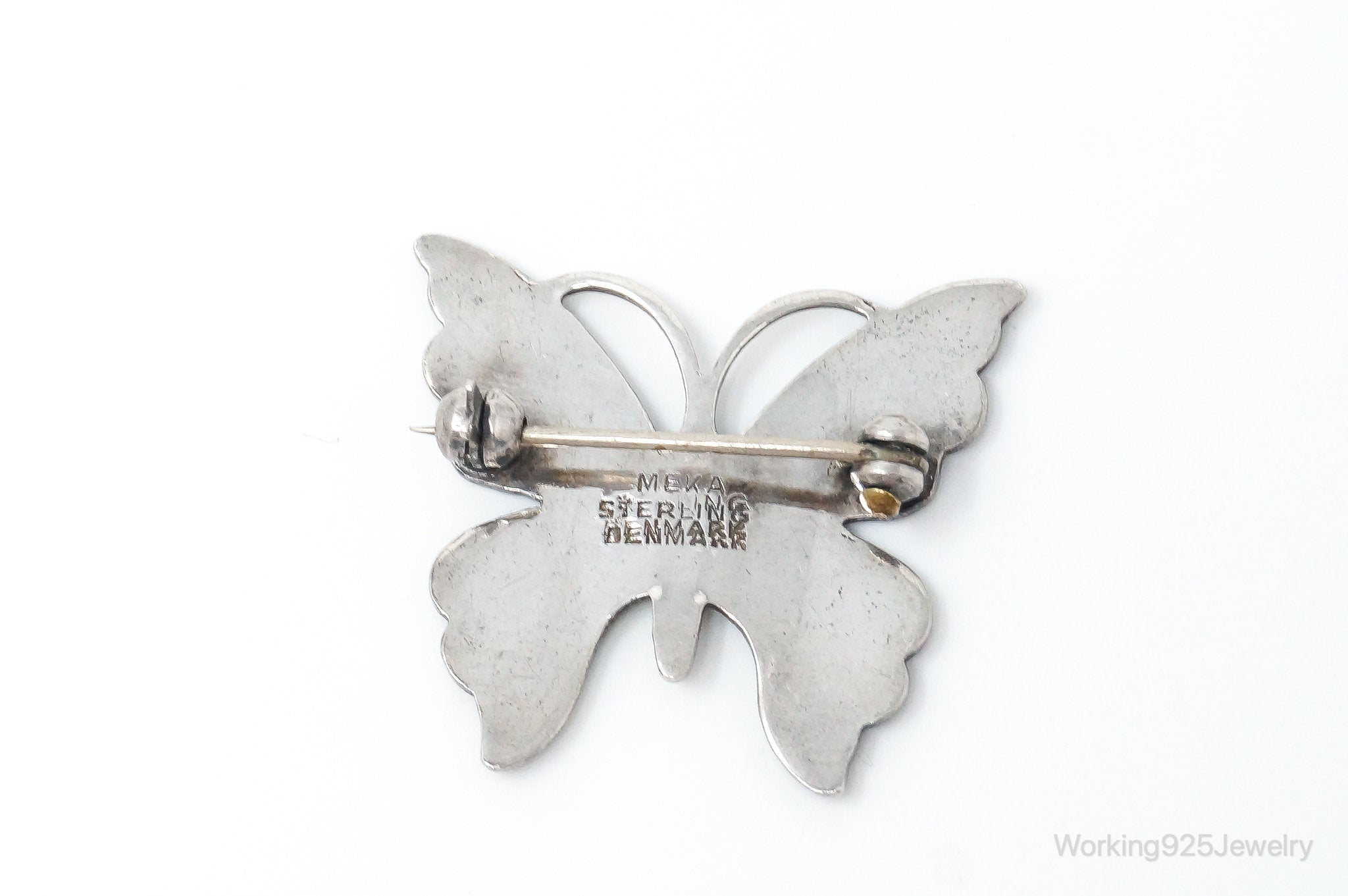 Vintage Danish Meka Butterfly Enamel Sterling Silver Pin Brooch | Jewelry > Brooches, Pins & Clips | Wiccan Center