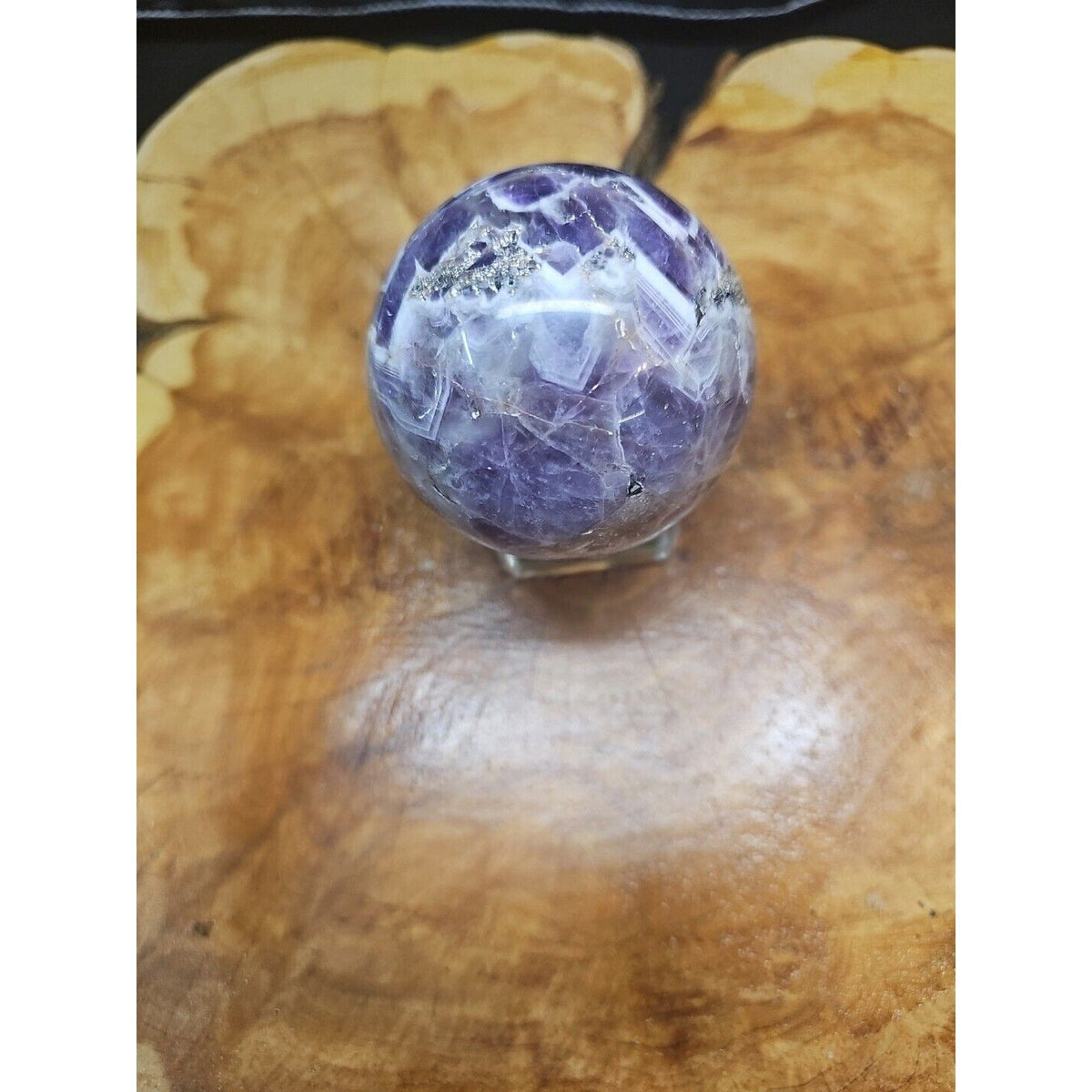 Amethyst Sphere — 65mm with Glass Stand, 1 lb | Crystal Spheres & Eggs | Wiccan Center