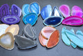 Oval Agate Slices (1 Pound)(2.5-3.5 Inches)(Size #0) One LB Wholesale Polished Pink Black Blue Teal Pink Purple Red Mixed Colors Amazing Crystals