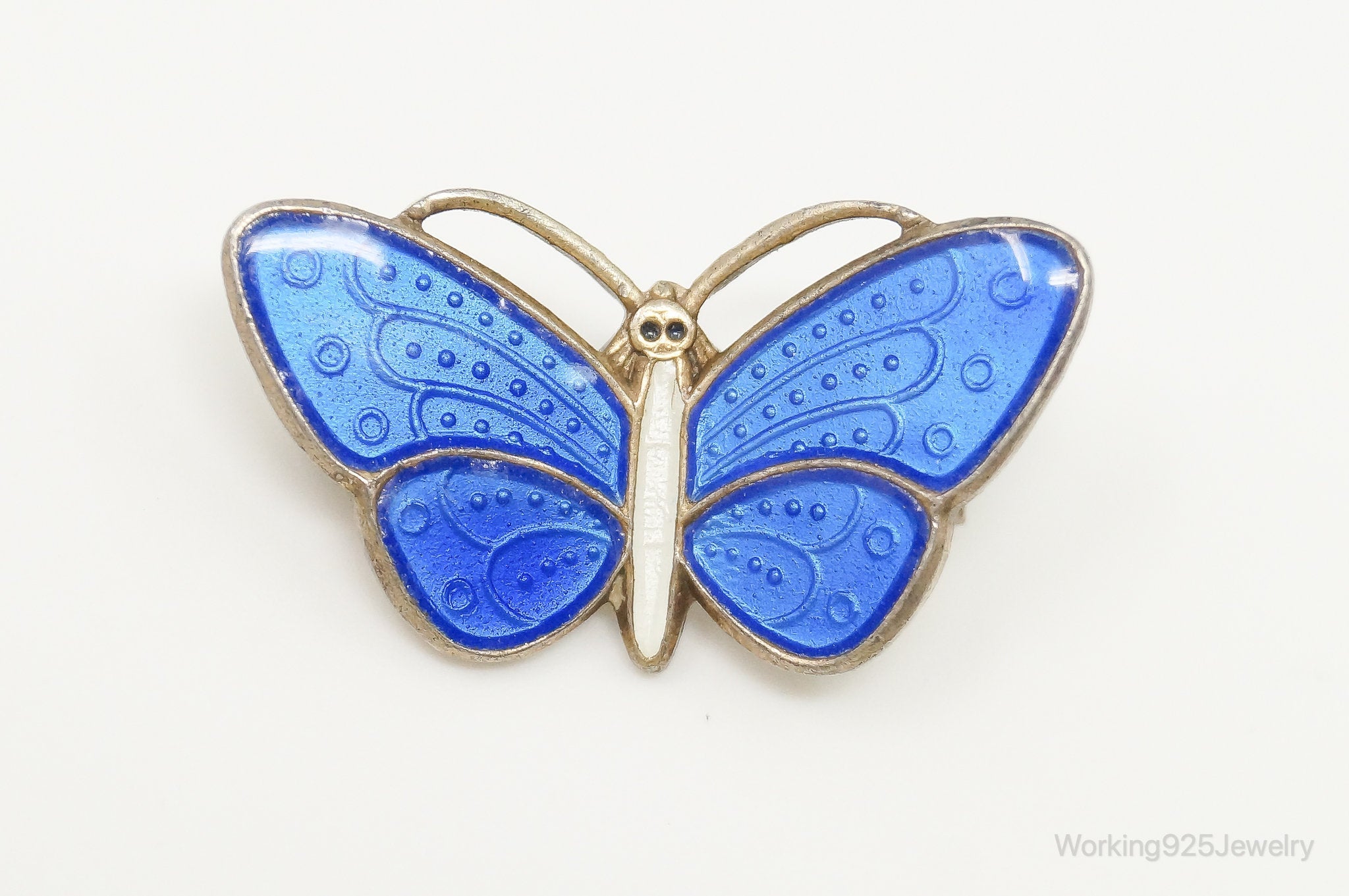 VTG Norway Aksel Holmsen Butterfly Enamel Gold Wash Sterling Silver Pin Brooch | Jewelry > Brooches, Pins & Clips | Wiccan Center
