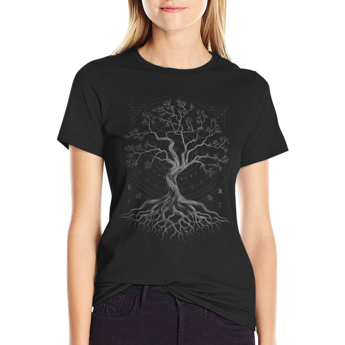Tree Life Yggdrasil Viking Mythology Slim-fit Cut T-Shirt | T-Shirts | Wiccan Center