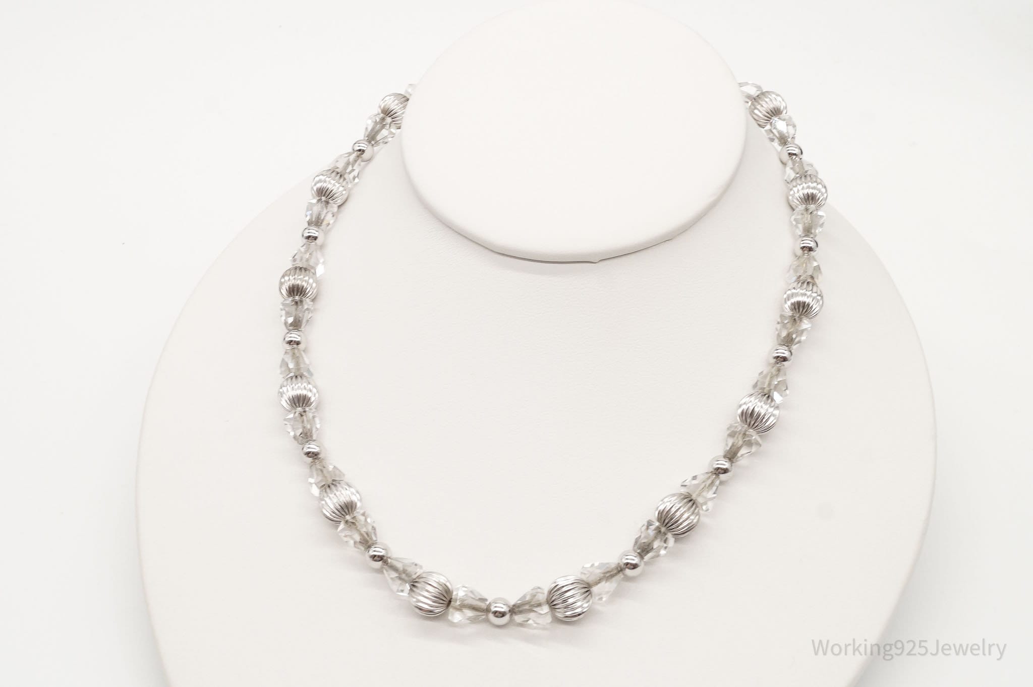 Antique Designer Binder Bros Inc Crystal Art Deco Sterling Silver Necklace 16" | Jewelry > Necklaces > Pendants | Wiccan Center