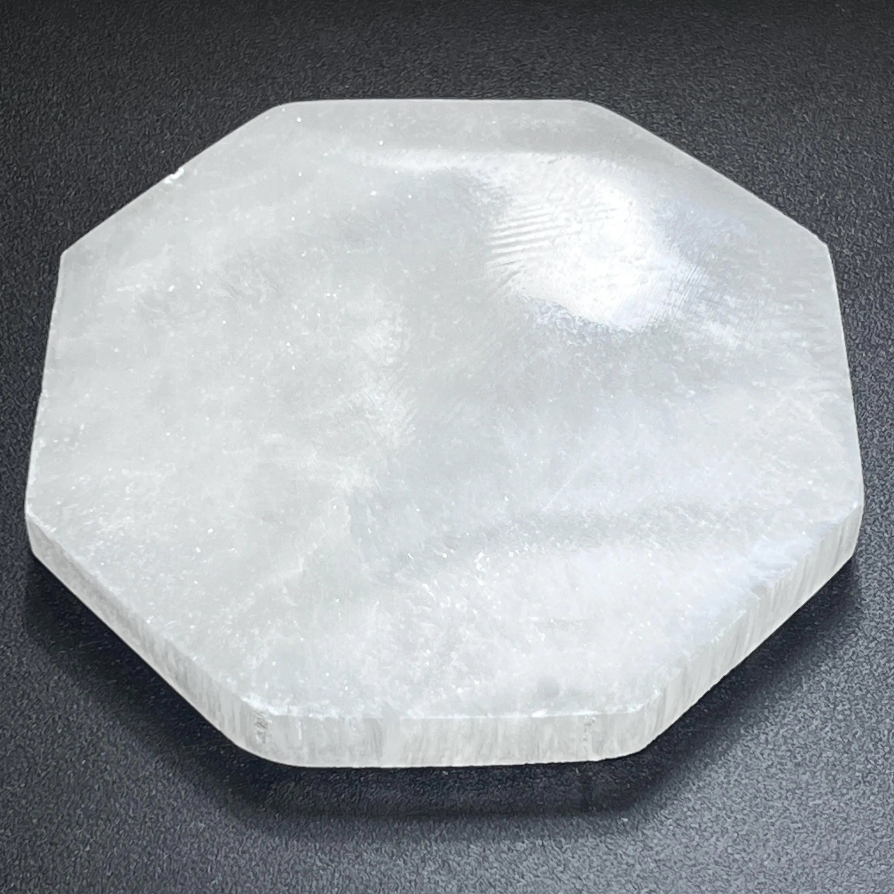 Large Selenite Crystal Octagon Plate (5 Inches) Gemstone Decor Carving Supply | Home & Living > Spirituality & Religion > Prayer Beads & Charms > Metaphysical Crystals | Wiccan Center