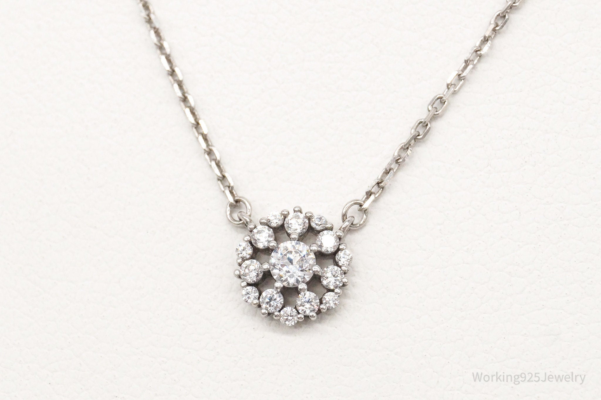 Vintage Cubic Zirconia Sterling Silver Necklace | Jewelry > Necklaces > Pendants | Wiccan Center