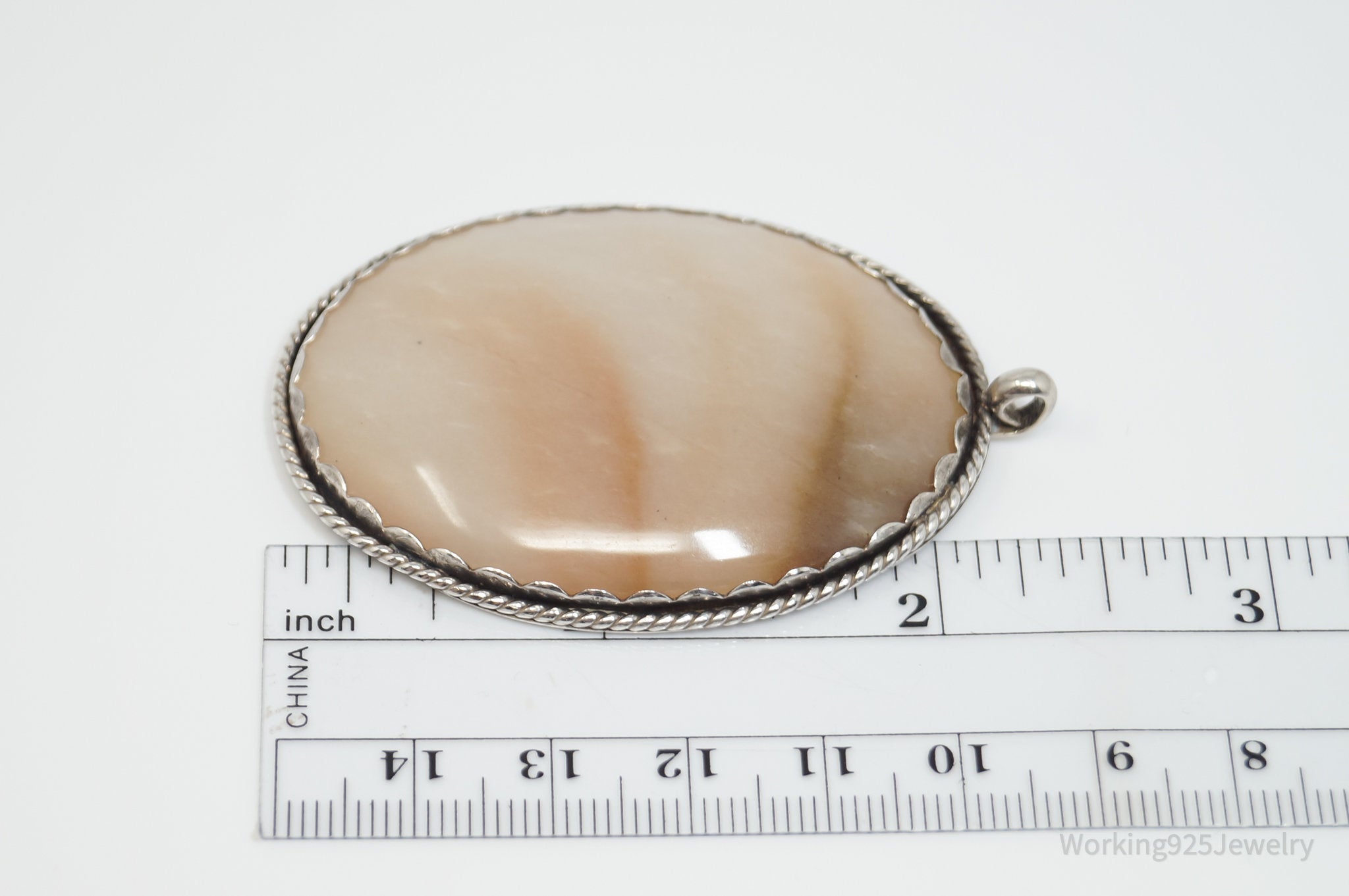 Vintage Large Agate Sterling Silver Necklace Pendant | Jewelry > Necklaces > Pendants | Wiccan Center