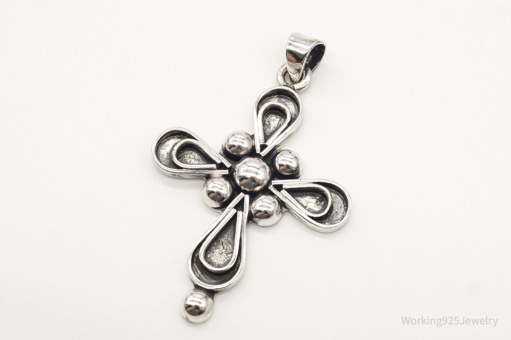 VTG RARE Large Mexico Modernist Bernice Goodspeed Sterling Silver Cross Pendant | Jewelry > Necklaces > Pendants | Wiccan Center