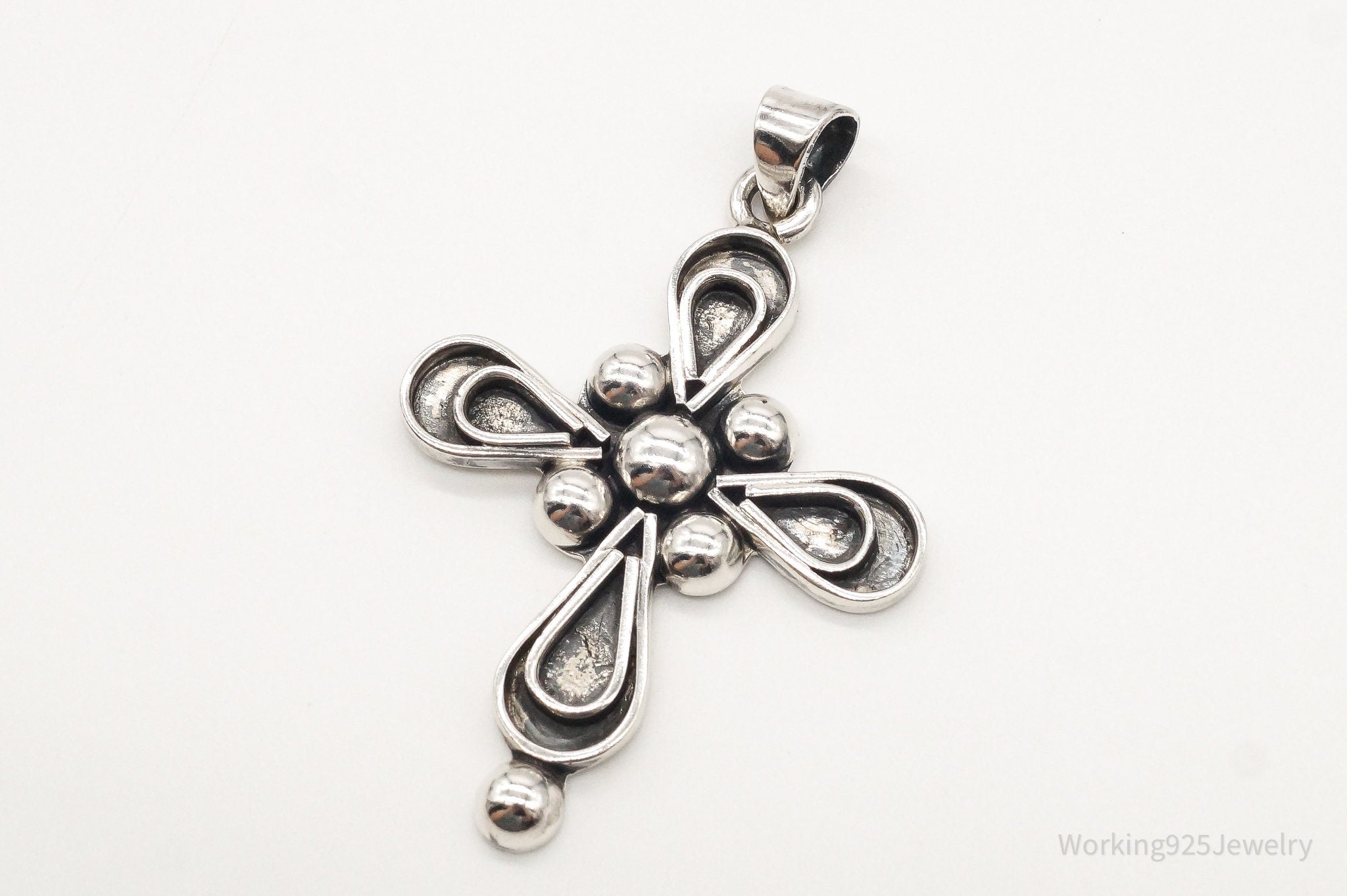 VTG RARE Large Mexico Modernist Bernice Goodspeed Sterling Silver Cross Pendant | Jewelry > Necklaces > Pendants | Wiccan Center