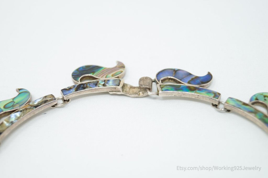 Vintage Designer JE Hecho En Mexico Abalone Shell Sterling Silver Necklace | Jewelry > Necklaces > Pendants | Wiccan Center