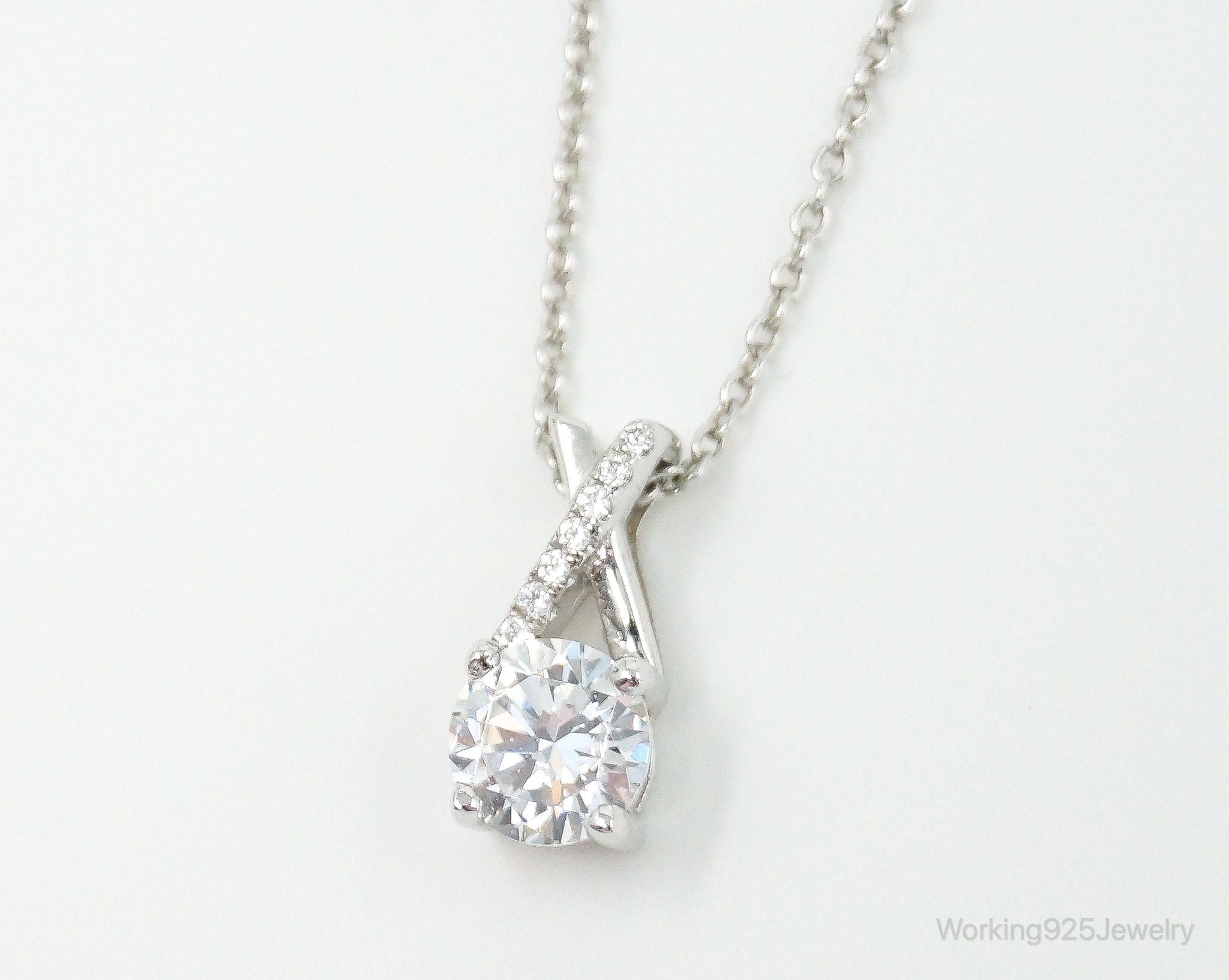 Vintage Designer Lafonn Cubic Zirconia Sterling Silver Necklace | Jewelry > Necklaces > Pendants | Wiccan Center