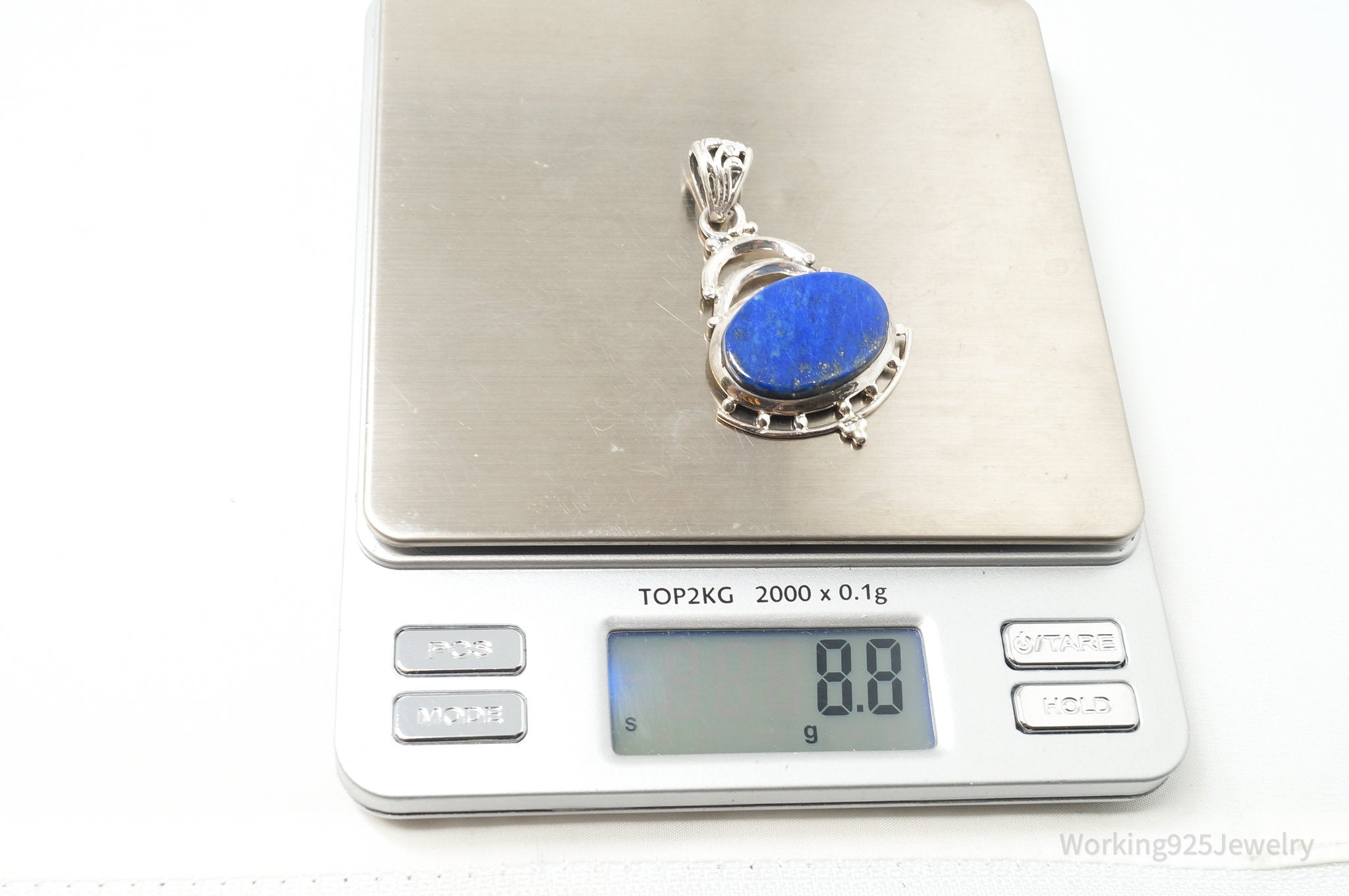 Vintage Art Deco Blue Lapis Lazuli Sterling Silver Necklace Pendant | Jewelry > Necklaces > Pendants | Wiccan Center