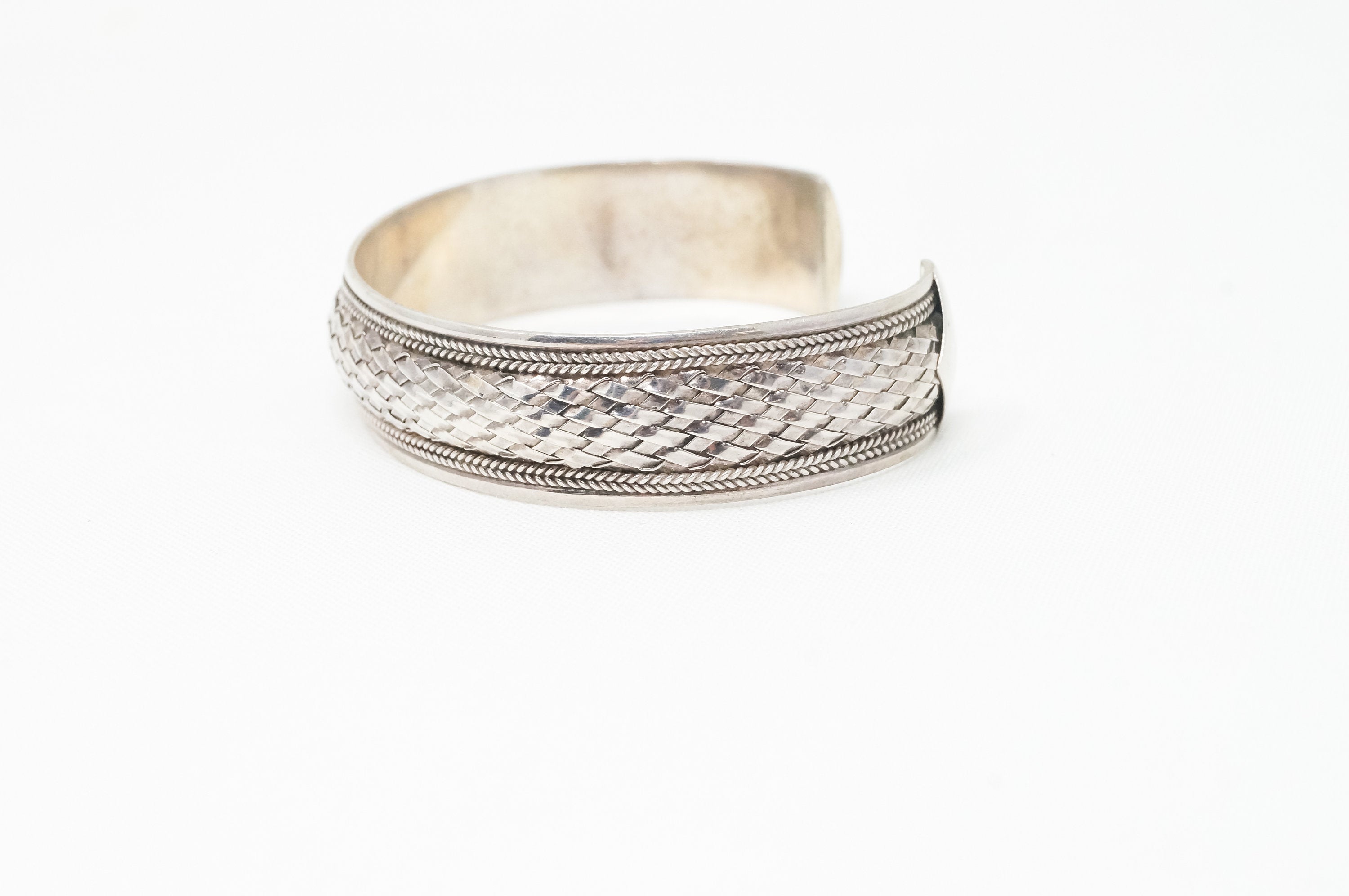Vintage Designer FAS Basket Weave Braid Sterling Silver Southwestern Bracelet | Jewelry > Bracelets | Wiccan Center
