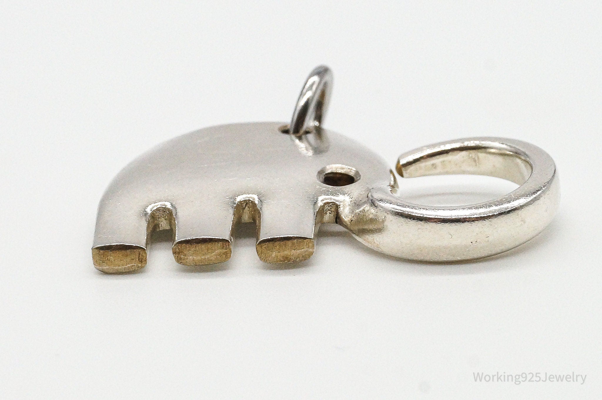 Vintage Elephant Shape Cut Sterling Silver Plated Fork Pendant | Jewelry > Necklaces > Pendants | Wiccan Center