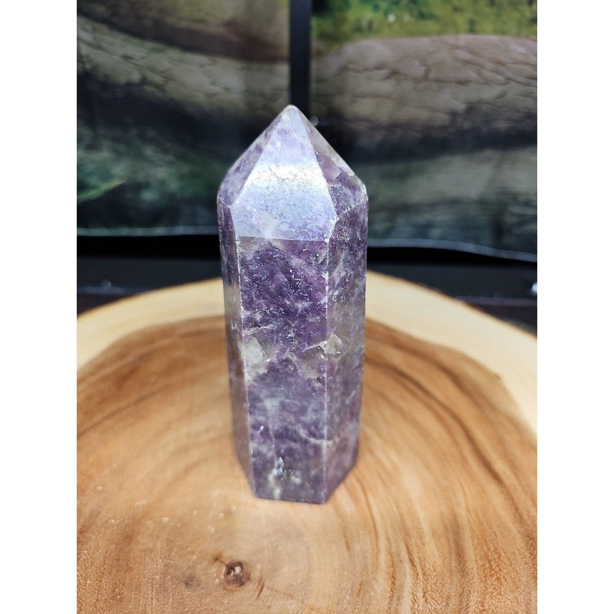 1ea Natural Purple Mica Lepidolite Crystal Point Tower Africa 479g
