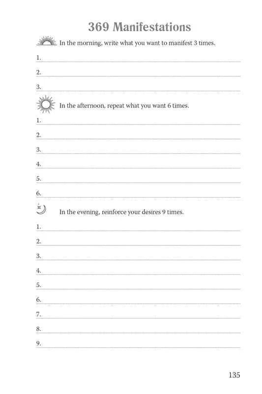 369 Manifestation Journal