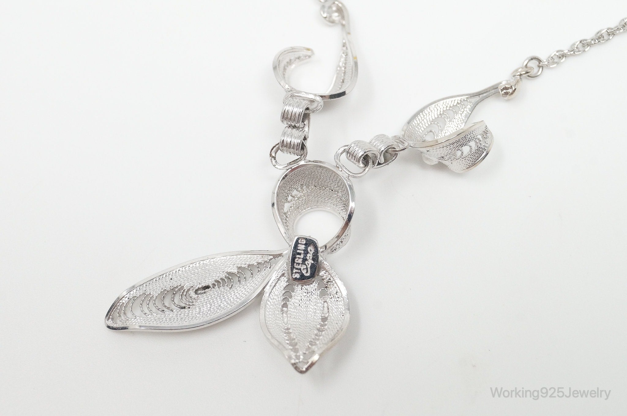 Vintage Joseph Esposito Filigree Sterling Silver Necklace | Jewelry > Necklaces > Pendants | Wiccan Center